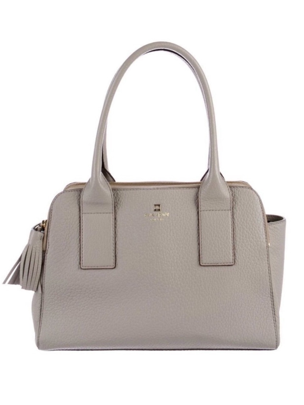 Kate Spade Southport Avenue Lydia Satchel Pebbled Leather Handbag Purse Gray